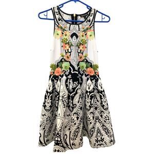 Juicy Couture Mini Dress 2 White Black White Retro Whimsy Goth Y2K  Fit Flare